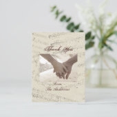 ロマンモダンク音楽ノート結婚のユー感謝していザー ポストカード (スタンド正面)