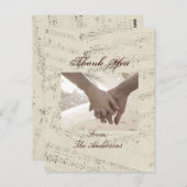 ロマンモダンク音楽ノート結婚のユー感謝していザー ポストカード (正面/裏面)