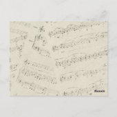 ロマンモダンク音楽ノート結婚のユー感謝していザー ポストカード (裏面)