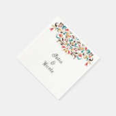 ロマンモダンスエレガントフローラ結婚リース スタンダードカクテルナプキン (角)