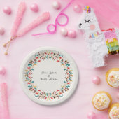 ロマンモダンスエレガントフローラ結婚リース ペーパープレート (パーティー)