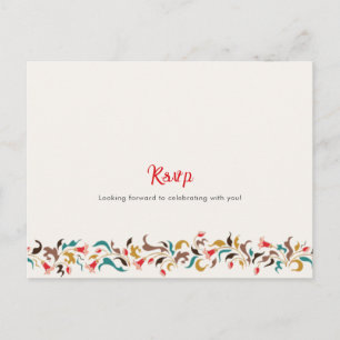 ロマンモダンスエレガントフローラ結婚リース ポストカード