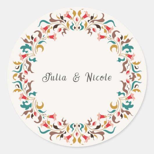ロマンモダンスエレガントフローラ結婚リース ラウンドシール (正面)