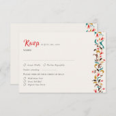 ロマンモダンスエレガントフローラ結婚リース 出欠カード (正面/裏面)