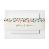 ロマンモダンスエレガントフローラ結婚リース 招待状ベリーバンド (正面例)