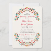 ロマンモダンスエレガントフローラ結婚披露宴 招待状 (正面)