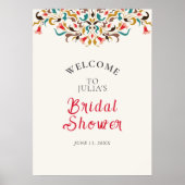 ロマンモダンスエレガントリースブライダルシャワー ポスター (正面)