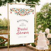 ロマンモダンスエレガントリースブライダルシャワー ポスター