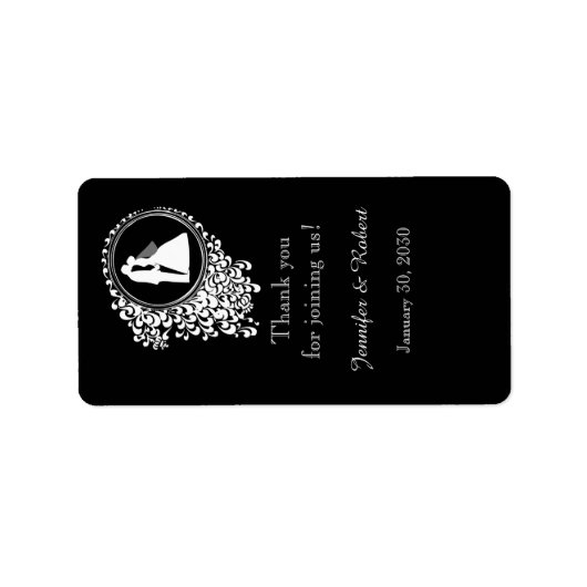 ロマンモダンチカップル結婚のリップバルムラベル ラベル (正面)