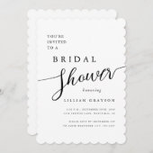 ロマンモダンチスクリプトホタテブライダルシャワー 招待状 (正面/裏面)