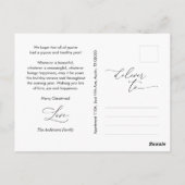 ロマンモダンチックな聖降誕祭のお祝いの葉書 ポストカード (裏面)