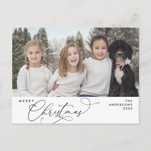 ロマンモダンチックな聖降誕祭のお祝いの葉書 ポストカード (正面)