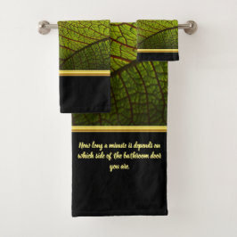 ロマンモダンチックな金ゴールドフォイルの葉の黒いバストウ バスタオルセット