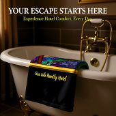 ロマンモダンチックな金ゴールド箔ガラス花一枚一組 バスタオルセット