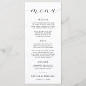 ロマンモダンチック書道ブラック&ホワイト結婚ズ メニュー (正面)