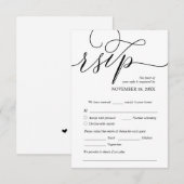 ロマンモダンチック·ブラッ結婚ク·ディナーRSVP エンクロージャーカード (正面/裏面)