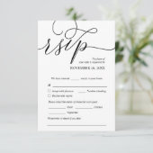 ロマンモダンチック·ブラッ結婚ク·ディナーRSVP エンクロージャーカード (スタンド正面)