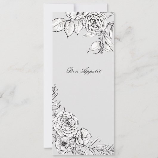 ロマンモダンチック·ワイルドフ結婚ラワーズのメニュー·プログラム 招待状 (裏面)