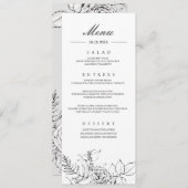 ロマンモダンチック·ワイルドフ結婚ラワーズのメニュー·プログラム 招待状 (正面/裏面)