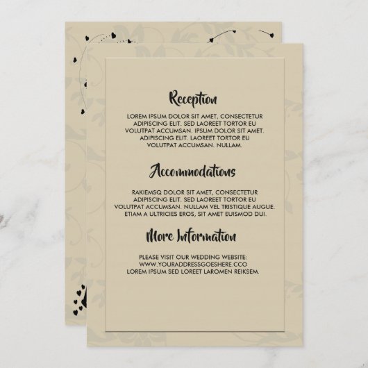 ロマンモダンツエレガント 招待状 (正面/裏面)