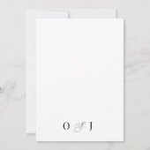 ロマンモダンティスクリプト白黒イニシャル結婚ズ 招待状 (裏面)