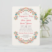 ロマンモダンティックエレガントフローラ婚約パーティ 招待状 (スタンド正面)