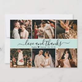 ロマンモダンティックタイポグラフィ6フォトコラージュ感謝していY サンキューカード
