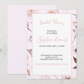 ロマンモダンティックバラとフローラブライダルシャワー 招待状 (正面/裏面)