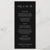ロマンモダンティック書道ブラック結婚ズ メニュー (正面)
