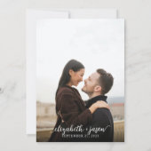 ロマンモダンティック書道写真結婚の 招待状 (裏面)