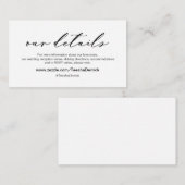 ロマンモダンティック、私たち結婚の詳細エンクロージャカー エンクロージャーカード (正面/裏面)