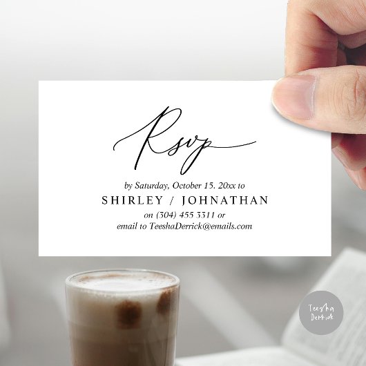 ロマンモダンティックRSVP結婚のディナー招待状 エンクロージャーカード