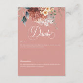 ロマンモダンティピンクガーデンフローラ結婚ズ詳細 エンクロージャーカード (正面)