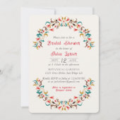ロマンモダンティフエレガントラルリースブライダルシャワー 招待状 (正面)