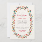 ロマンモダンティフエレガントラルリースブライダルシャワー 招待状 (正面)