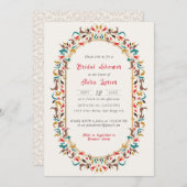 ロマンモダンティフエレガントラルリースブライダルシャワー 招待状 (正面/裏面)