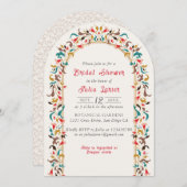 ロマンモダンティフエレガントラルリースブライダルシャワー 招待状 (正面/裏面)