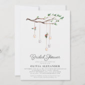 ロマンモダンティフラワーライトブライダルシャワー 招待状 (正面)
