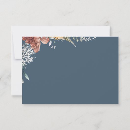 ロマンモダンティブルーガーデンフローラ結婚のQRコード 出欠カード (裏面)