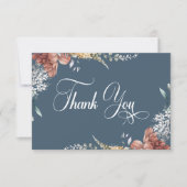 ロマンモダンティブルーガーデンフローラ結婚ズ サンキューカード (正面)