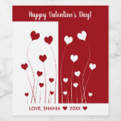 ロマンモダンティレッドホワイトラブハート ワインラベル (シングルラベル)