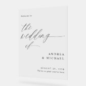 ロマンモダンテ結婚ィブ・ブラック・ウェルカム アクリルサイン (傾斜)