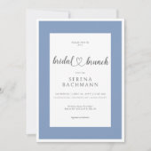 ロマンモダンムブルー&ホワイトブライダルブランチ 招待状 (正面)