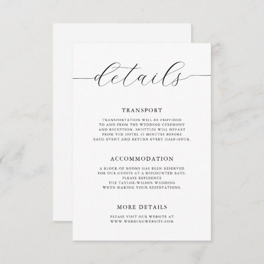 ロマンモダンム書結婚道の詳細 エンクロージャーカード (正面/裏面)