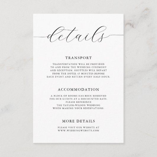 ロマンモダンム書結婚道の詳細 エンクロージャーカード (正面)