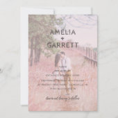 ロマンモダン素朴ティックなピンクのオーバーレイ写真を追加 招待状 (正面)