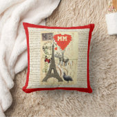 ロマンモノグラムのティックヴィンテージハート クッション (ブランケット)