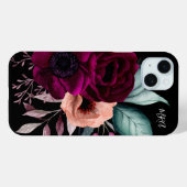 ロマンモノグラムのティックヴィンテージボホパープルフラワーズ Case-Mate iPhoneケース (裏面 (横))