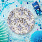 ロマンモノグラムのティバイオレットセージ植物学 ペーパープレート (パーティー)