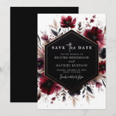 ロマンユニークティックなバ結婚ルガンディ セーブザデート (正面/裏面)